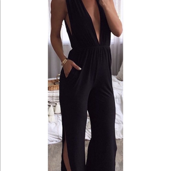 1 left• Cotton Jumpsuit Backless Long Pants Romper - Picture 2 of 2